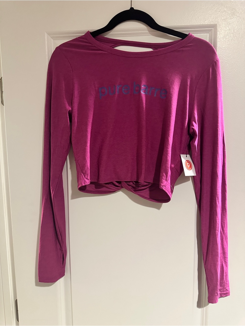 Beyond Yoga Magenta Heather Featherweight Cropped Pullover